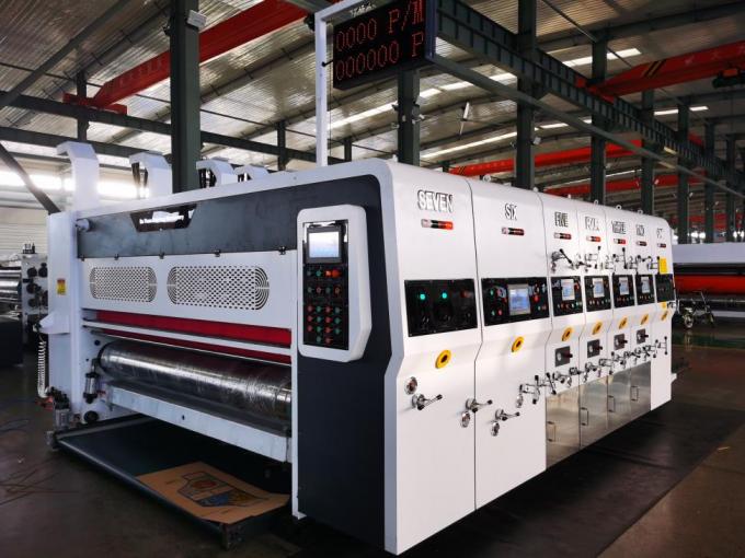 PRY-D1224 Kecepatan Tinggi Full Automatic 4 Color Flexo Printing Slotting Die Cutting Stacking Machine 6